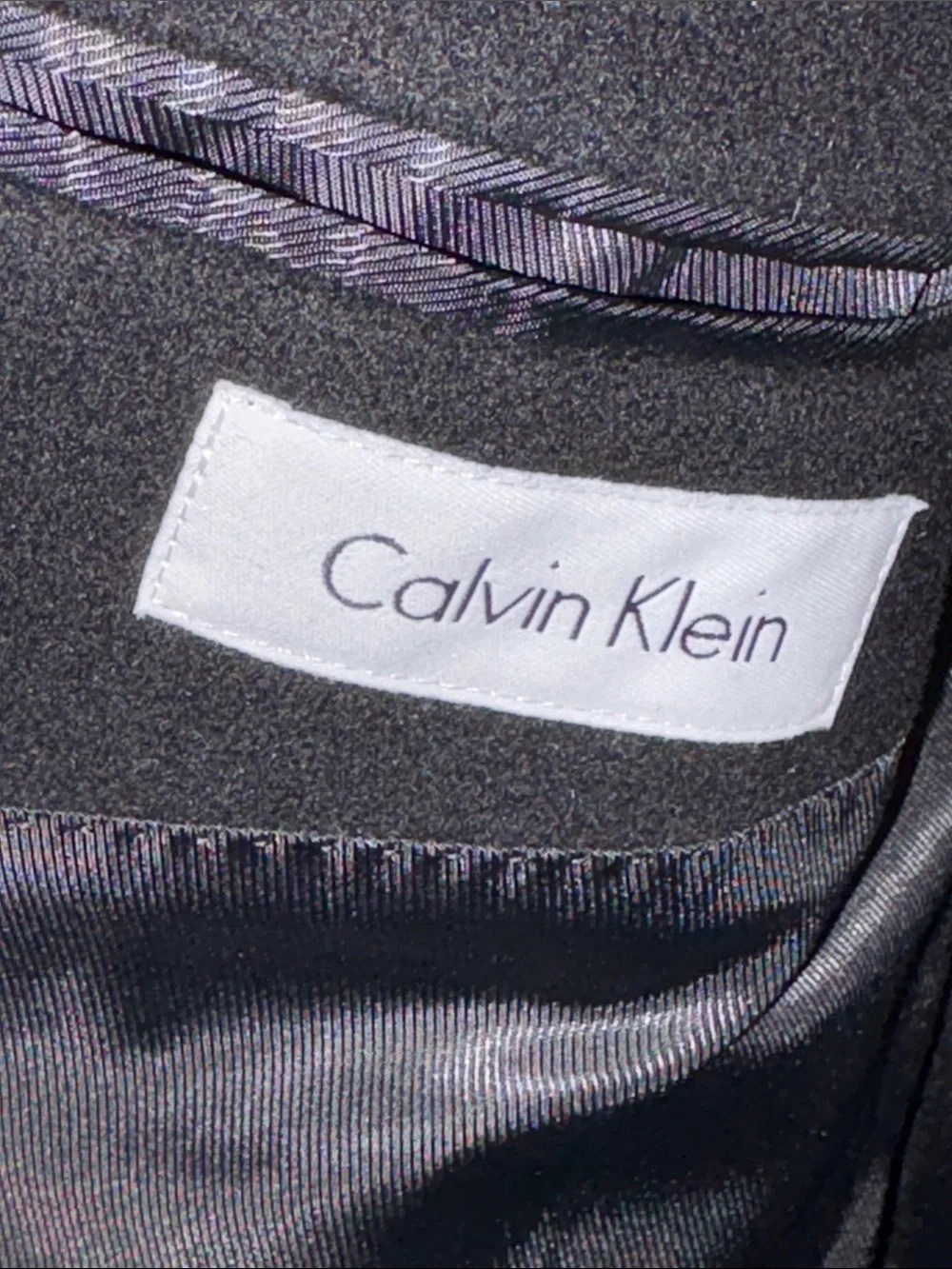 Calvin Klein Classic Black Wool Cashmere blend Overcoat NWOT size 44R